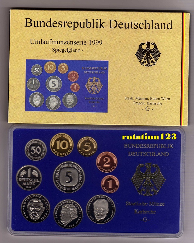  Original KMS Deutschland 1999 -G- PP / Proof **Auflage 65.000 Ex. weltweit** RAR   