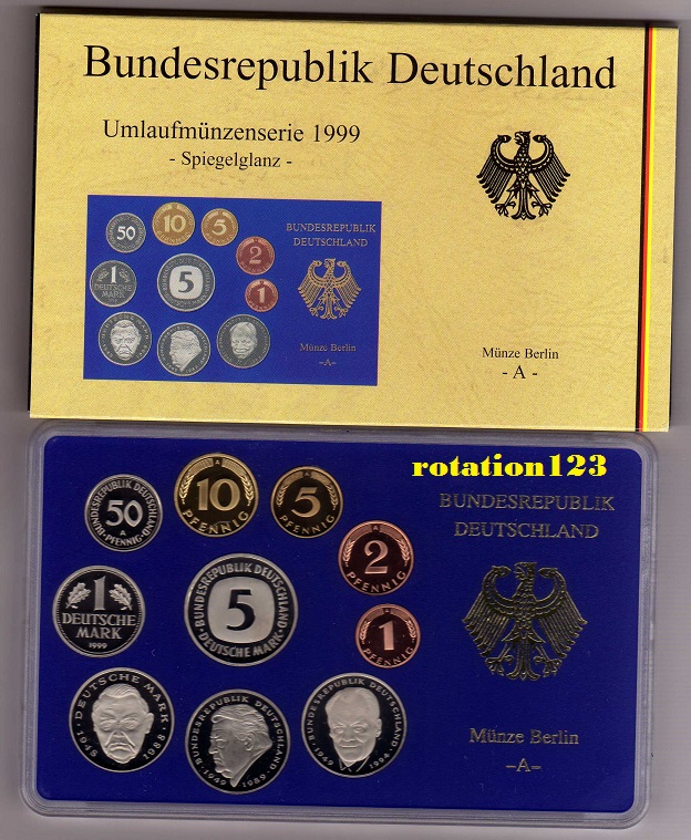  Original KMS Deutschland 1999 -A- PP / Proof **Auflage 65.000 Ex. weltweit** RAR   