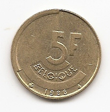  Belgien 5 Francs 1986 #503   