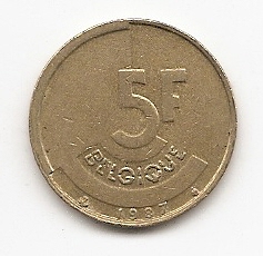  Belgien 5 Francs 1987 #516   