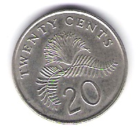 Singapur 20 Cents 1989 K-N Schön Nr.42 (D5/120)   