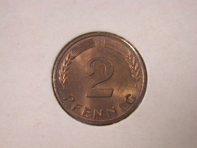  12005 2 Pfennig von 1966 F in ST-fein !!  anschauen   