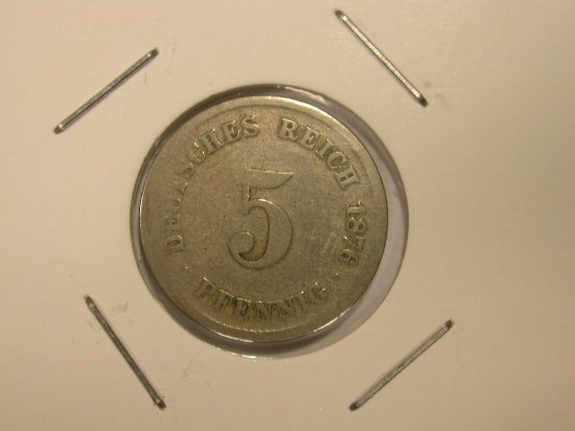 12005 5 Pfennig 1876 G in schön Originalbilder
