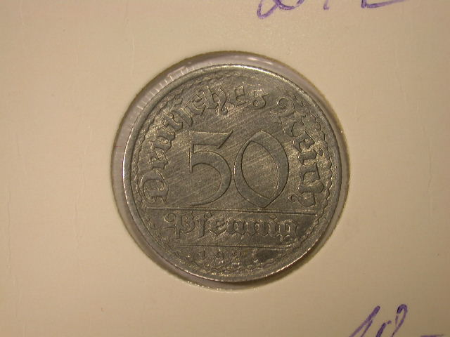 12005 50 Pfennig Weimar 1921 E in Stempelglanz !!