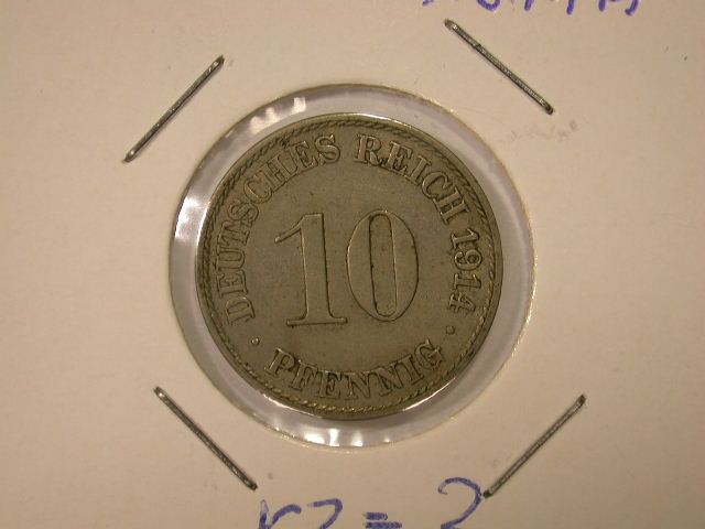 12005 10 Pfennig 1914 A in vz+