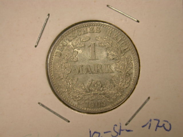 12005 1 Mark 1905 J in fast St/St TOP !!