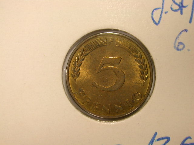 12005 5 Pfennig 1950 F in f.ST/ST TOP !!