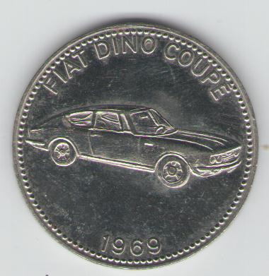  shell Sammelmedaille aus der Serie <i>Berühmte Automobile</i> Fiat Dino   