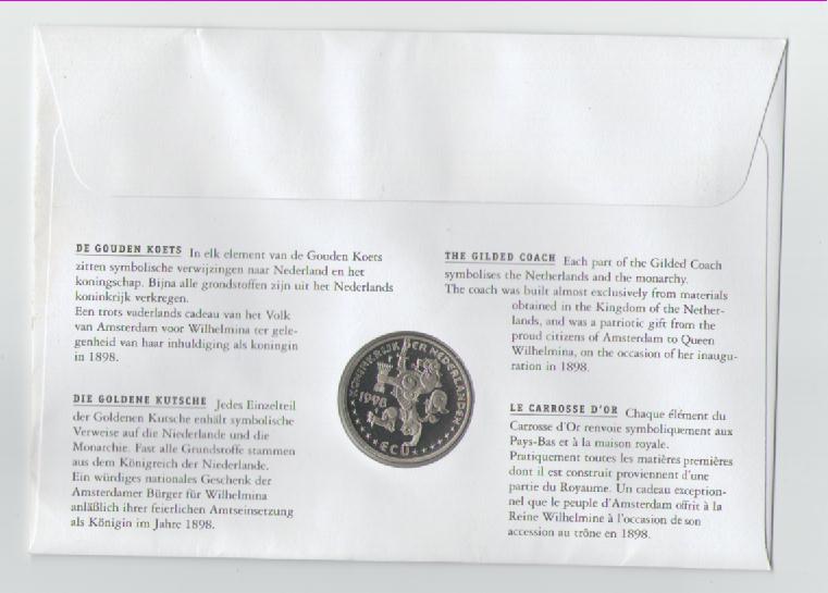  Numisbrief Niederlande ECU No.32 aus 1998(Goldene Kutsche)   