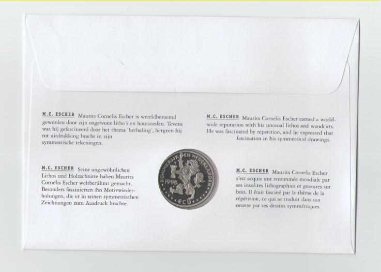  Numisbrief Niederlande ECU No.31 aus 1998(M.C.Escher)   