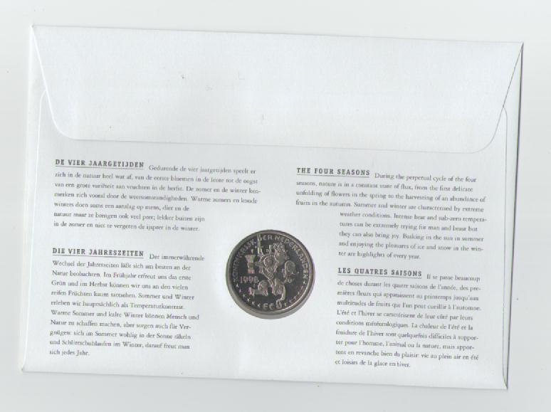  Numisbrief Niederlande ECU No.27 aus 1998(Die 4 Jahreszeiten)   