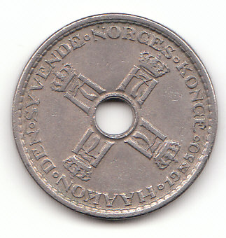  1 Krone Norwegen 1950 (F400)   