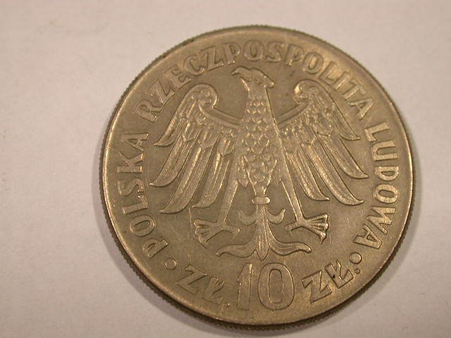  F01 10 Zloty Polen von 1964  Variante erhöhte Schrift in f.st   