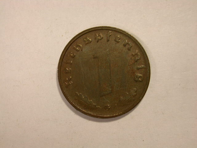  F01 3.Reich  1 Pfennig 1939 G in ss+   