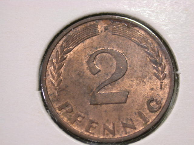  12013 2 Pfennig  1966 F in vz/vz-st   