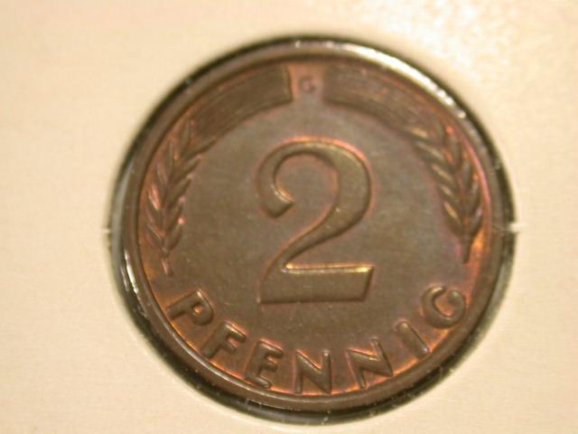  12013 2 Pfennig  1965 G in vz/vz-st   