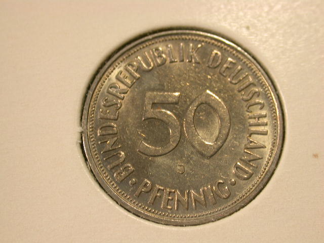  12013  50 Pfennig 1950 J in vz-st   