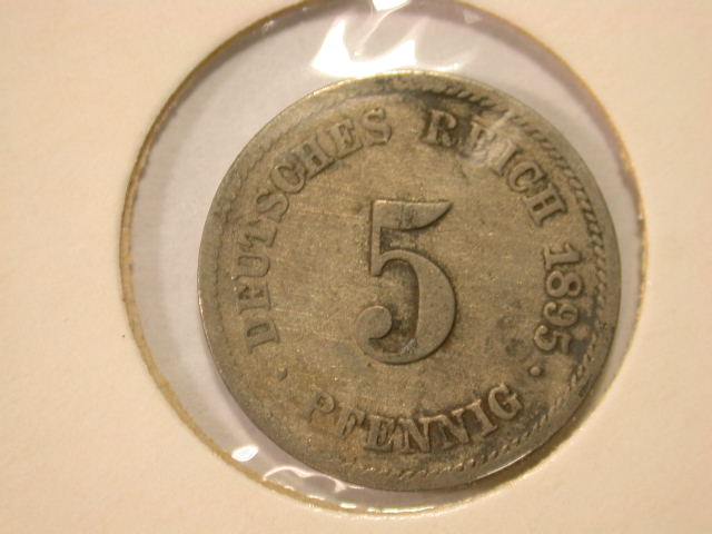 11014 Kaiserreich  5 Pfennig 1895 F  s-ss   