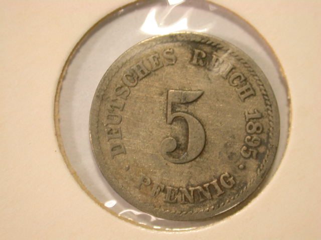 11014 Kaiserreich 5 Pfennig 1895 F s-ss