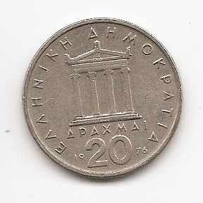  Griechenland 20 Drachmai 1976 #40   