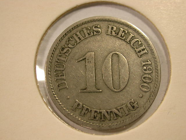  12015 10 Pfennig  1900 A  in ss/ss-vz   