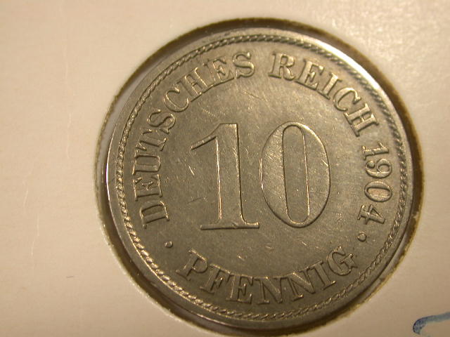 12015 10 Pfennig 1904 A in vz/vz-st