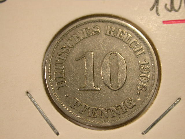  12015 10 Pfennig  1906 J  in ss/ss-vz   