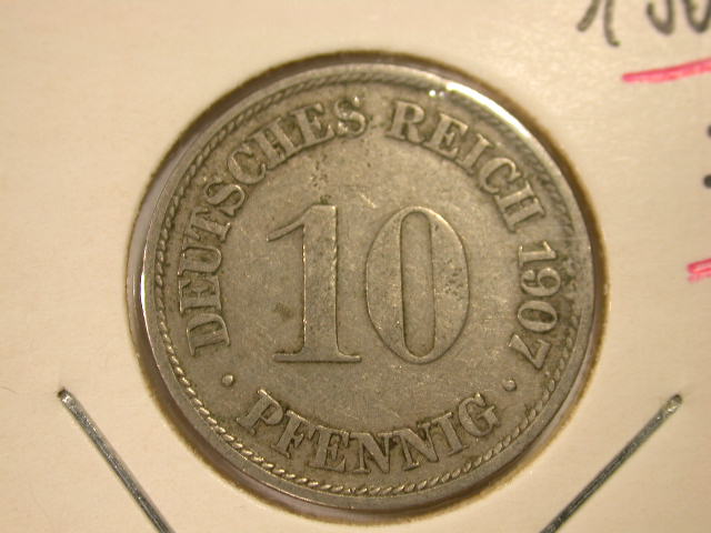  12015 10 Pfennig  1907 F  ss   