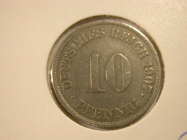 12015 10 Pfennig 1907 G in ss/ss+