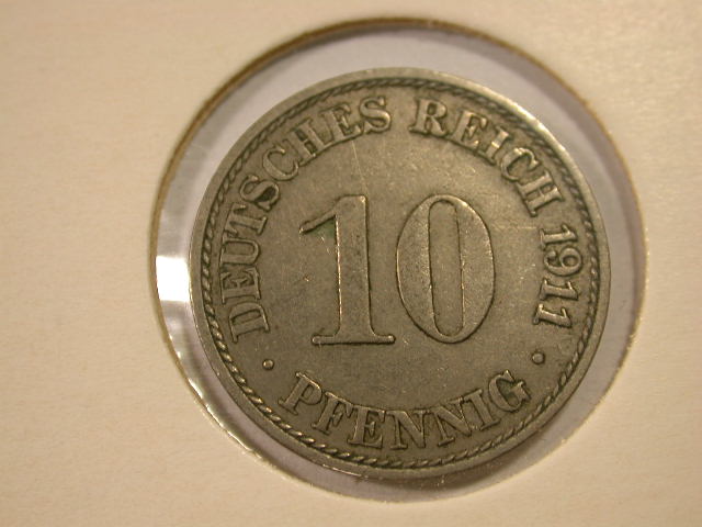 12015 10 Pfennig 1911 A in vz/vz+