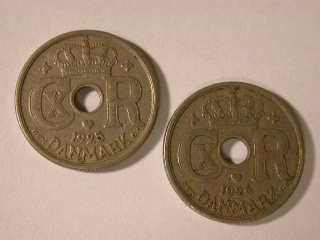  12013   Dänemark  2 x 10 Öre von 1925 und 1926 !!   