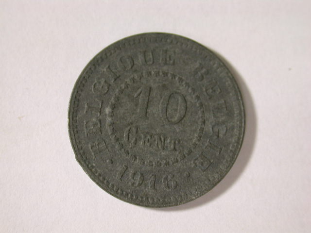  12016  Belgien  WW I  10 Cent von 1916  in vz+ !!   