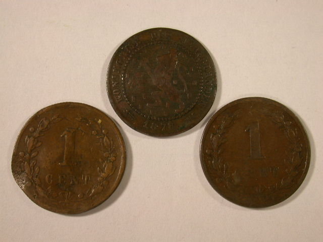  12016  Niederlande/Holland   3 x 1 Cent von 1878 !!   