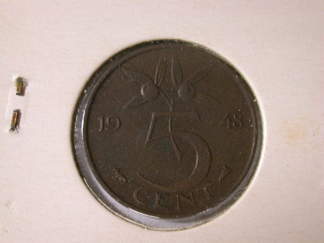 12016 Niederlande 5 Cent von 1948 in vz