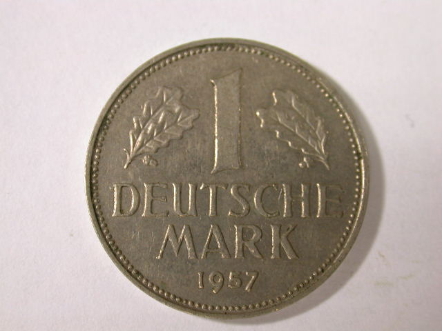 12016 BRD 1 DM von 1957 J in vz/vz-st R