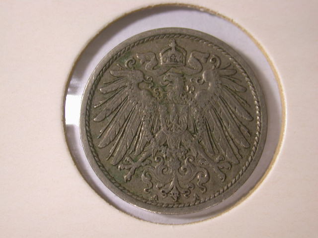  12016   Kaiserreich  10 Pfennig  1911 A  in vz   