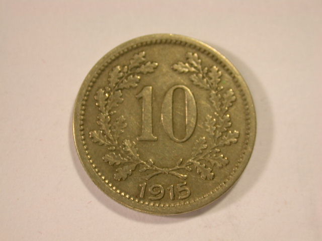  12017  Österreich  10 Heller  1915  in ss/vz   