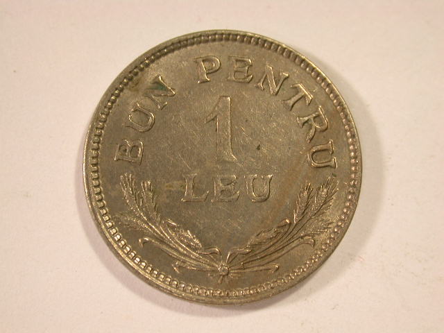 12017 Rumänien 1 Leu von 1924 in vz/vz-st