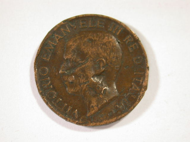 12017 Italien 5 Centisimi von 1919 Belegstück