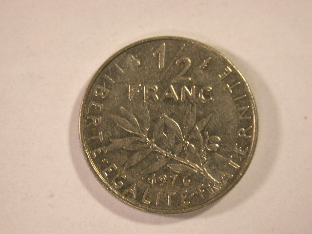  12018  Frankreich  1/2  Franc  1976  in vz+   