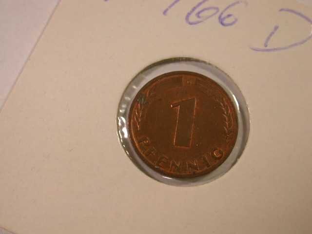  12019  1 Pfennig  1966 D  in vz/vz-st   