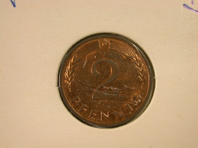  12019   2 Pfennig  1965 D in Stempelglanz   