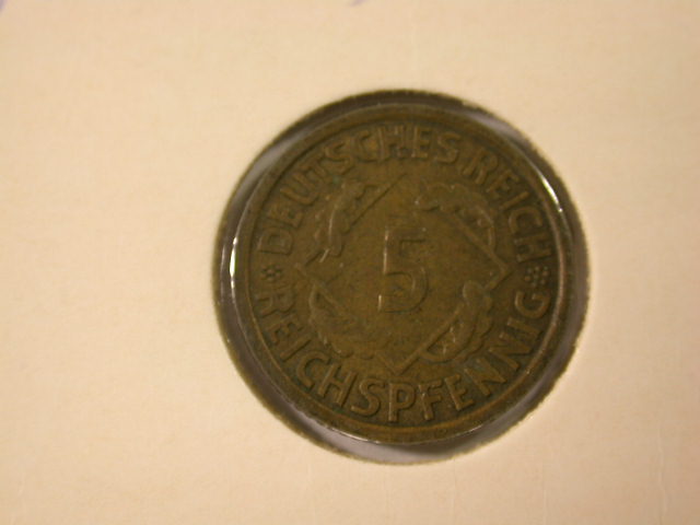 12020 5 Reichs Pfennig 1936 D in st