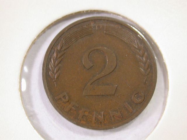  12021  2 Pfennig 1962  D  in vz/vz-st   