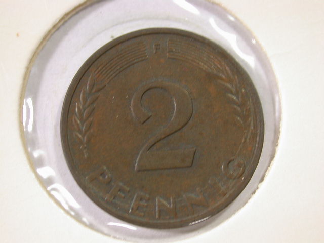  12021  2 Pfennig 1961 F  in vz-st   