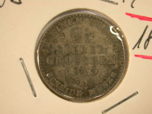 12022 Preussen 2 1/2 Silbergroschen 1843 A in sehr schön