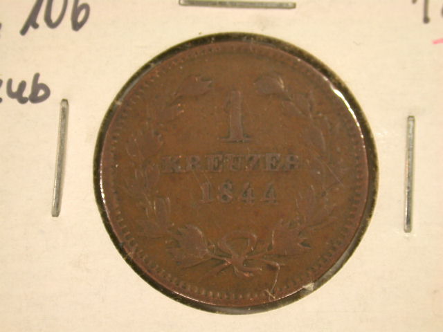 12022 Baden 1 Kreuzer 1844 AKS 106 in ss !