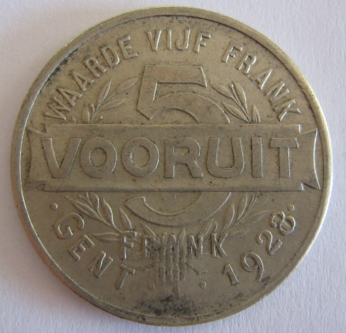  Belgien Gent Brotmarke 5 cent Frank Vooruit 1928   