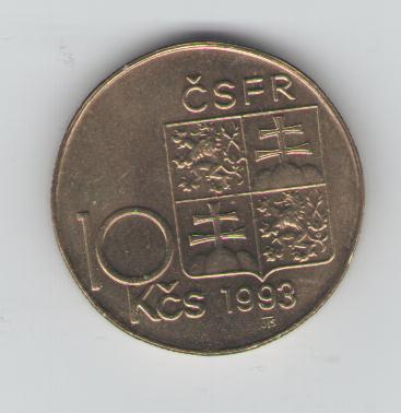 10 Koruna Tschechoslowakei 1993