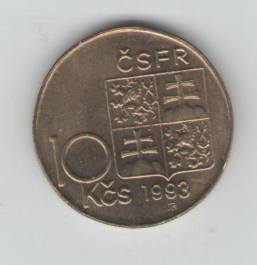  10 Koruna Tschechoslowakei 1993   